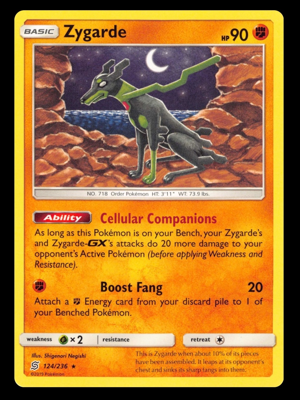 POKEMON CARD TCG - Zygarde - Unified Minds - Rare - 124/236